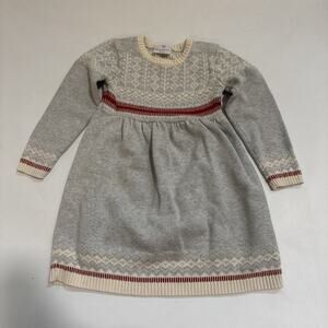 Hannah Anderson Sweater Dress 110 Knit Christmas Holiday Kid Girls 5 Nordic READ